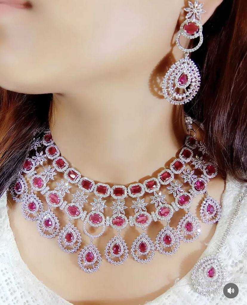 Ynf AD Diamond KESH192 Womens Jewellery Wholesale AD Diamond Necklace Necklaces Set Fashion Necklace Manufacturer