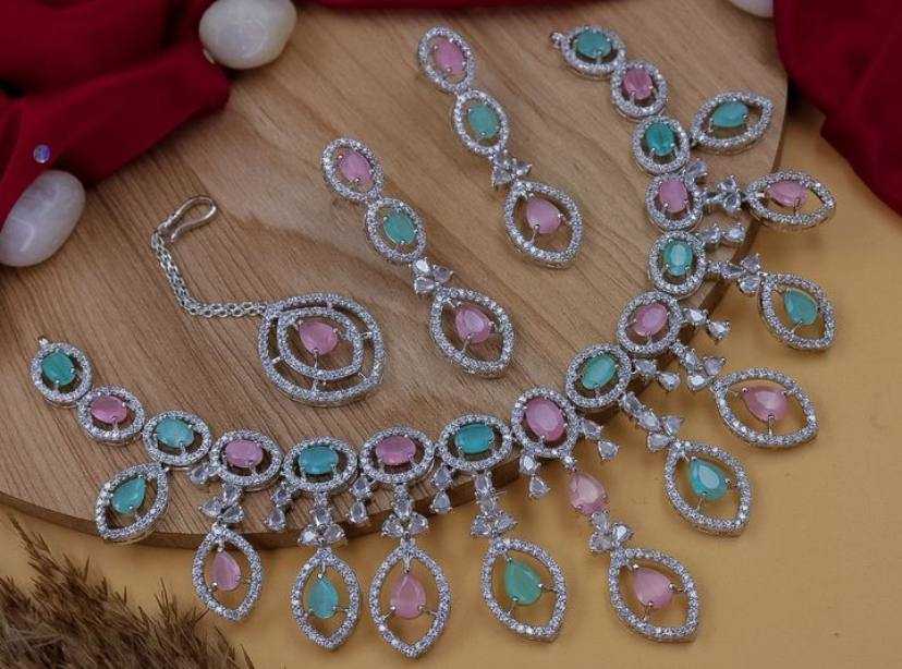 Ynf AD Diamond Womens Jewellery Wholesale AD Diamond Necklace Necklaces Set Antique Necklaces Set Manufacturer