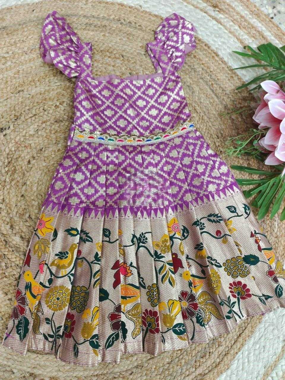 Ynf Banarasi Soft Silk KESH503 8101 Kids Wear Wholesale Kids Gown Kids Ethnic Gowns Manufacturer