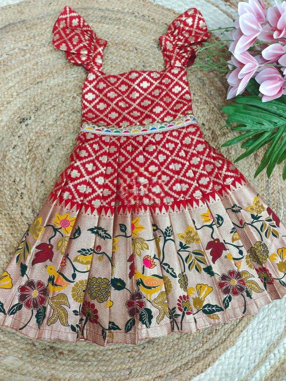 Ynf Banarasi Soft Silk KESH503 8101 Kids Wear Wholesale Kids Gown Kids Ethnic Gowns Manufacturer