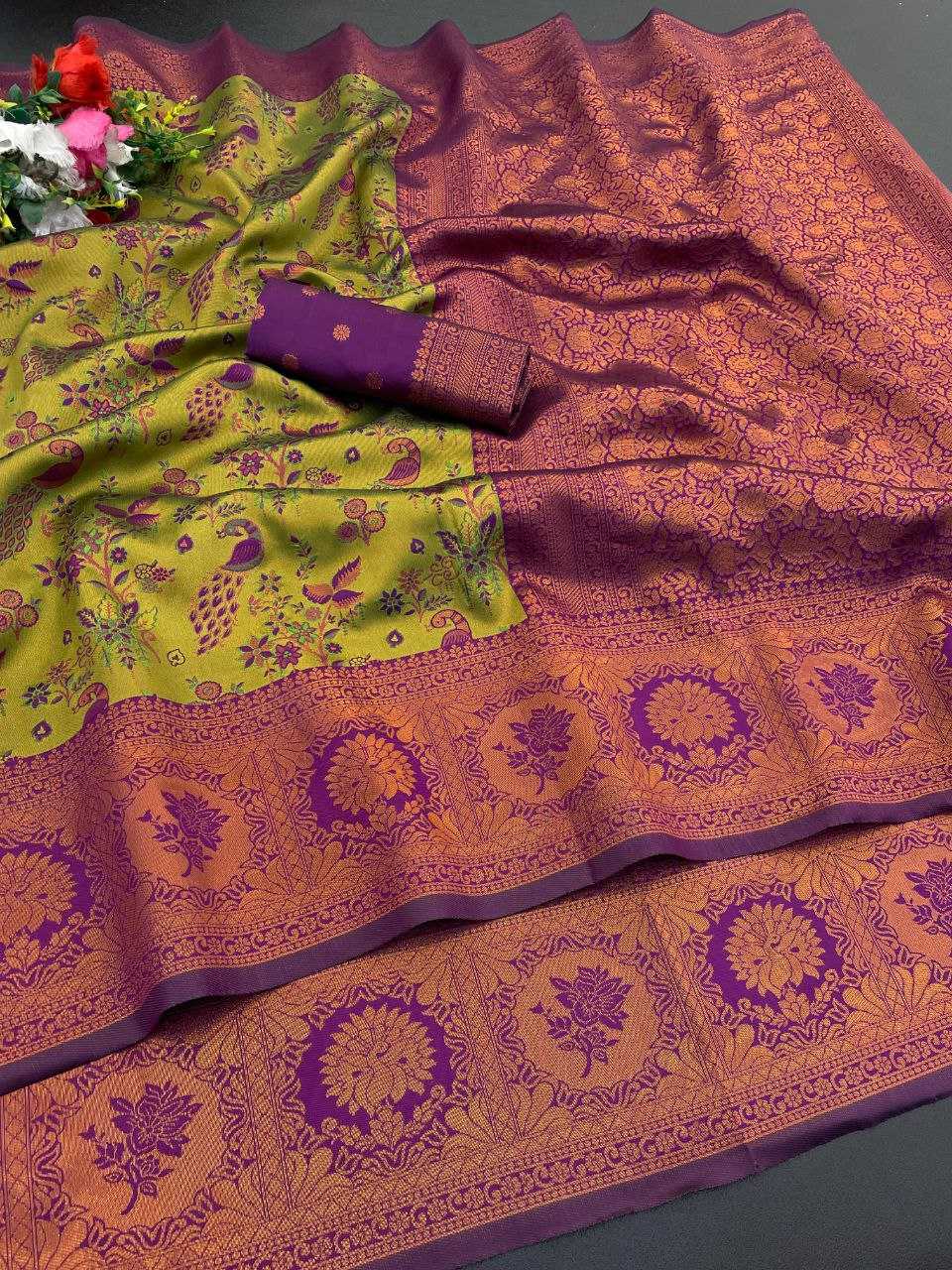 Ynf Banarasi Soft Silk RIN231 Banarasi Mor Silk Sarees Wholesale Banarasi Silk Sarees With Zari Work Manufacturer