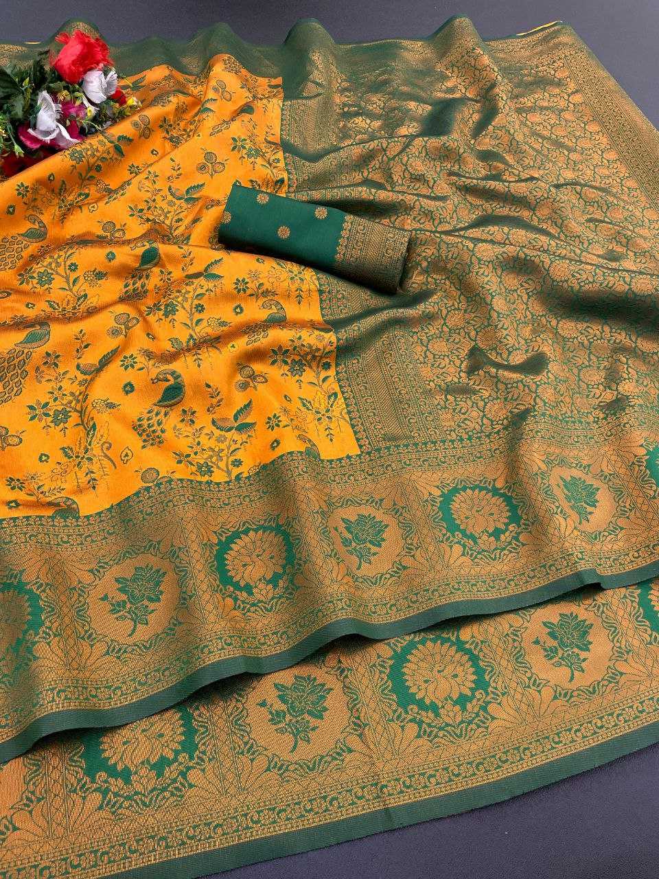 Ynf Banarasi Soft Silk RIN231 Banarasi Mor Silk Sarees Wholesale Banarasi Silk Sarees With Zari Work Manufacturer