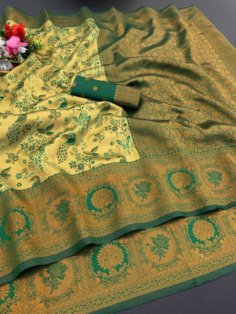 Ynf Banarasi Soft Silk RIN231 Banarasi Mor Silk Sarees Wholesale Banarasi Silk Sarees With Zari Work Manufacturer