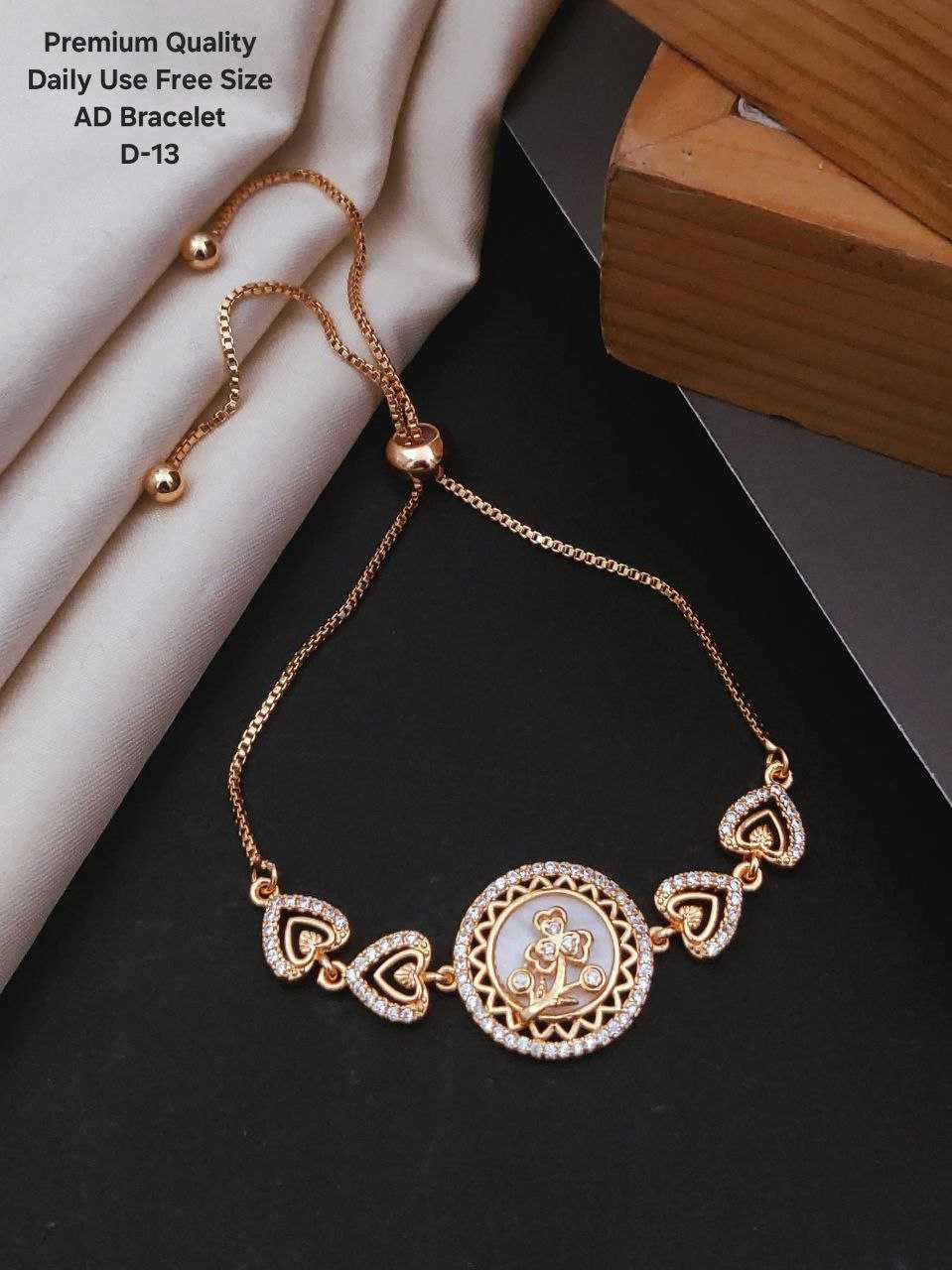 Ynf Brass KESH193 Womens Jewellery Wholesale AD Diamond Bracelet Brass Gold Bangles Golden Bracelet Manufacturer