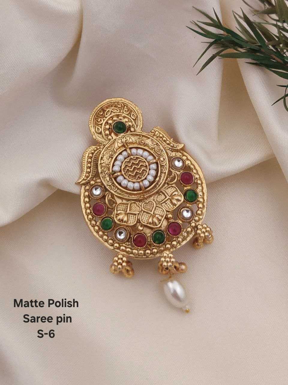Ynf Brass KESH193 Womens Jewellery Wholesale Antique Saree Pins Silver Saree Pin Manufacturer