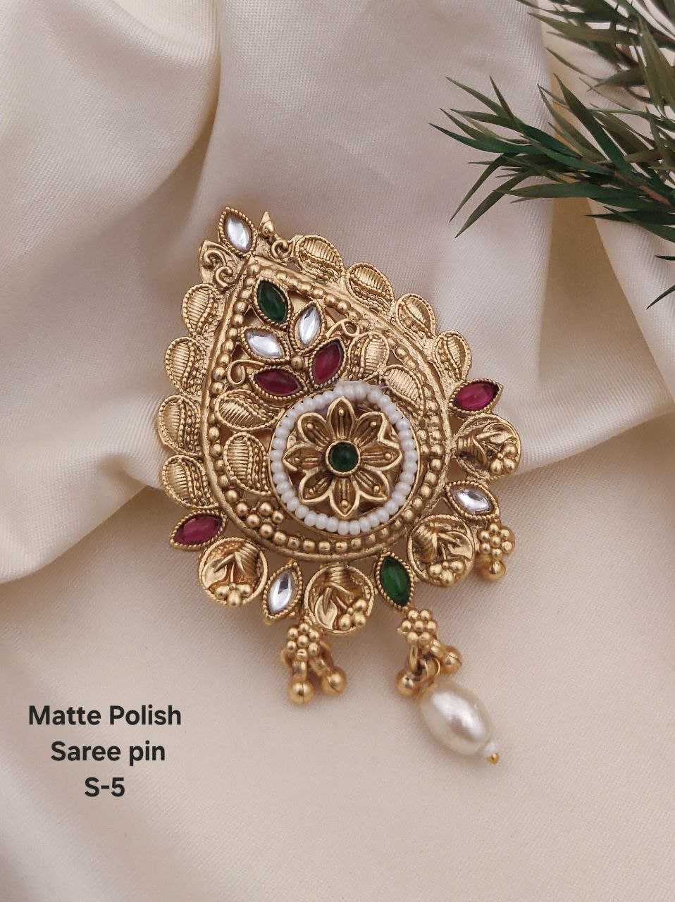 Ynf Brass KESH193 Womens Jewellery Wholesale Antique Saree Pins Silver Saree Pin Manufacturer
