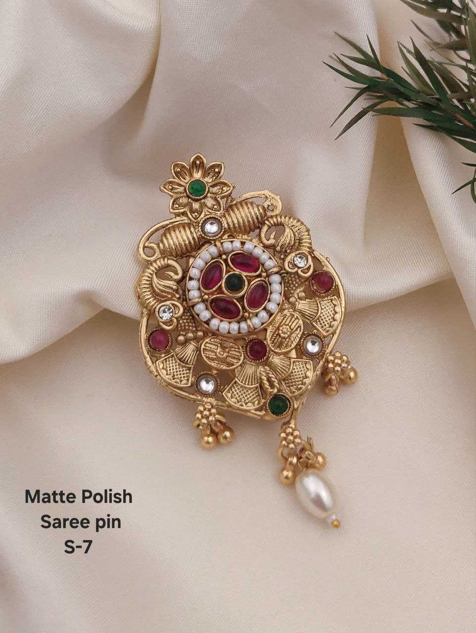 Ynf Brass KESH193 Womens Jewellery Wholesale Antique Saree Pins Silver Saree Pin Manufacturer