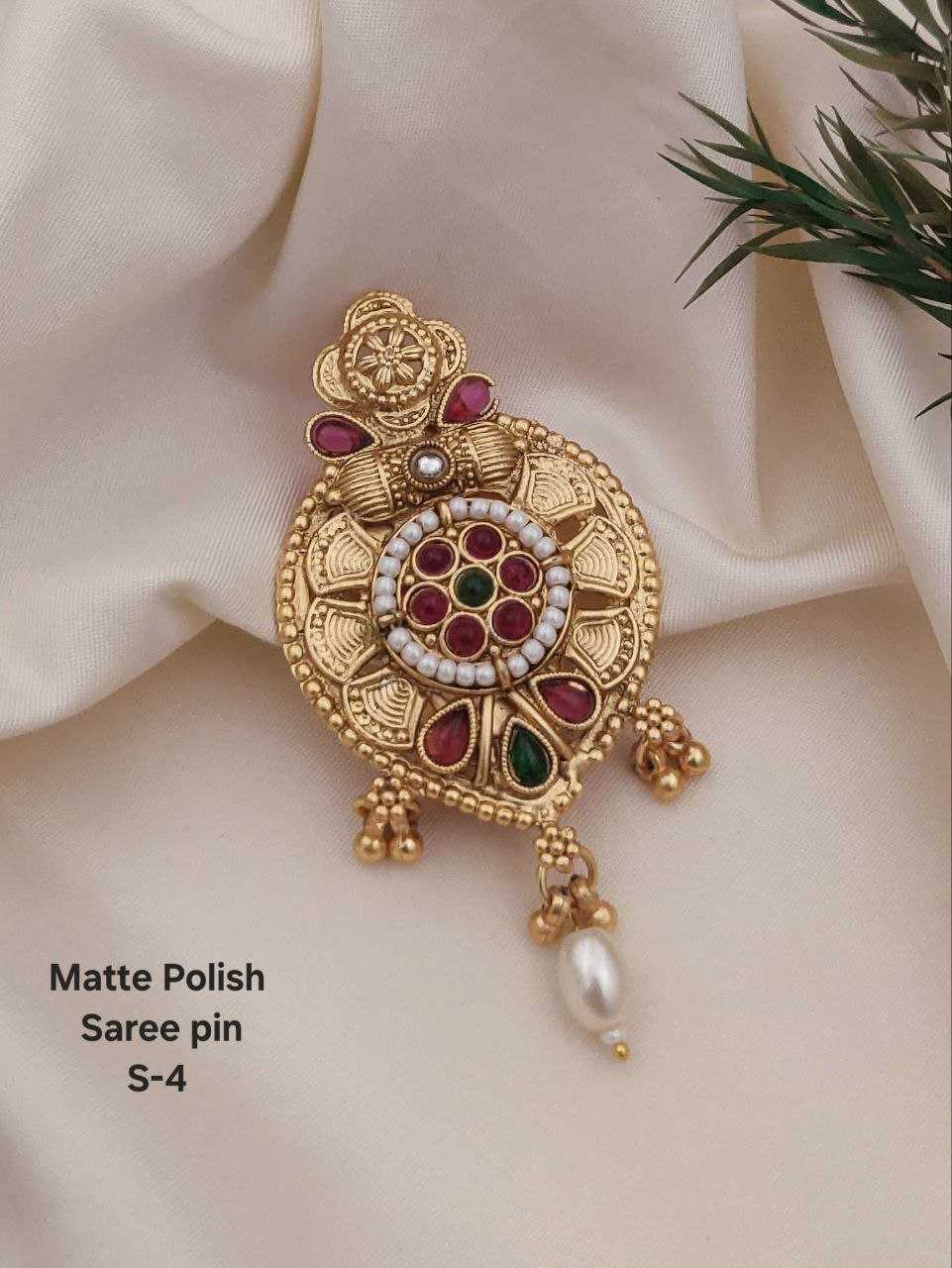 Ynf Brass KESH193 Womens Jewellery Wholesale Antique Saree Pins Silver Saree Pin Manufacturer