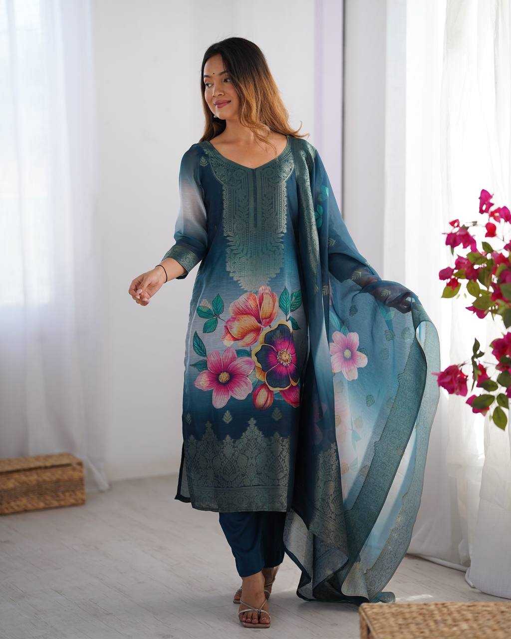 Ynf Chanderi Silk RIN133 16 Kurti Wholesale Fancy Kurti Printed Silk Kurti Manufacturer