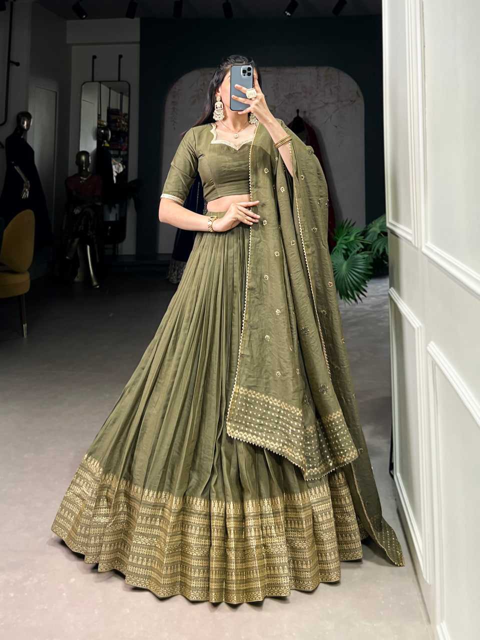 Ynf Chanderi Soft KESH134 1906 Lehengas Wedding Collections Festive Collections Wholesale Lehenga With Dupatta Sequins Lehenga Lehenga With Blouse Manufacturer