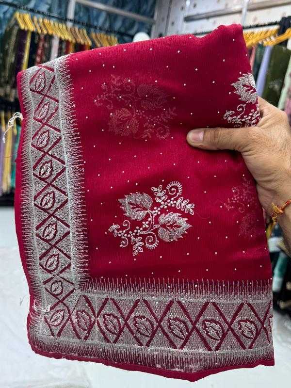 Ynf Chiffon KESH114 4153 Sarees Wedding Collections Festive Collections Wholesale Embroidered Sarees Stone Work Saree Zari Border Sarees Manufacturer