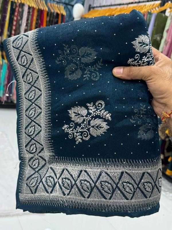 Ynf Chiffon KESH114 4153 Sarees Wedding Collections Festive Collections Wholesale Embroidered Sarees Stone Work Saree Zari Border Sarees Manufacturer