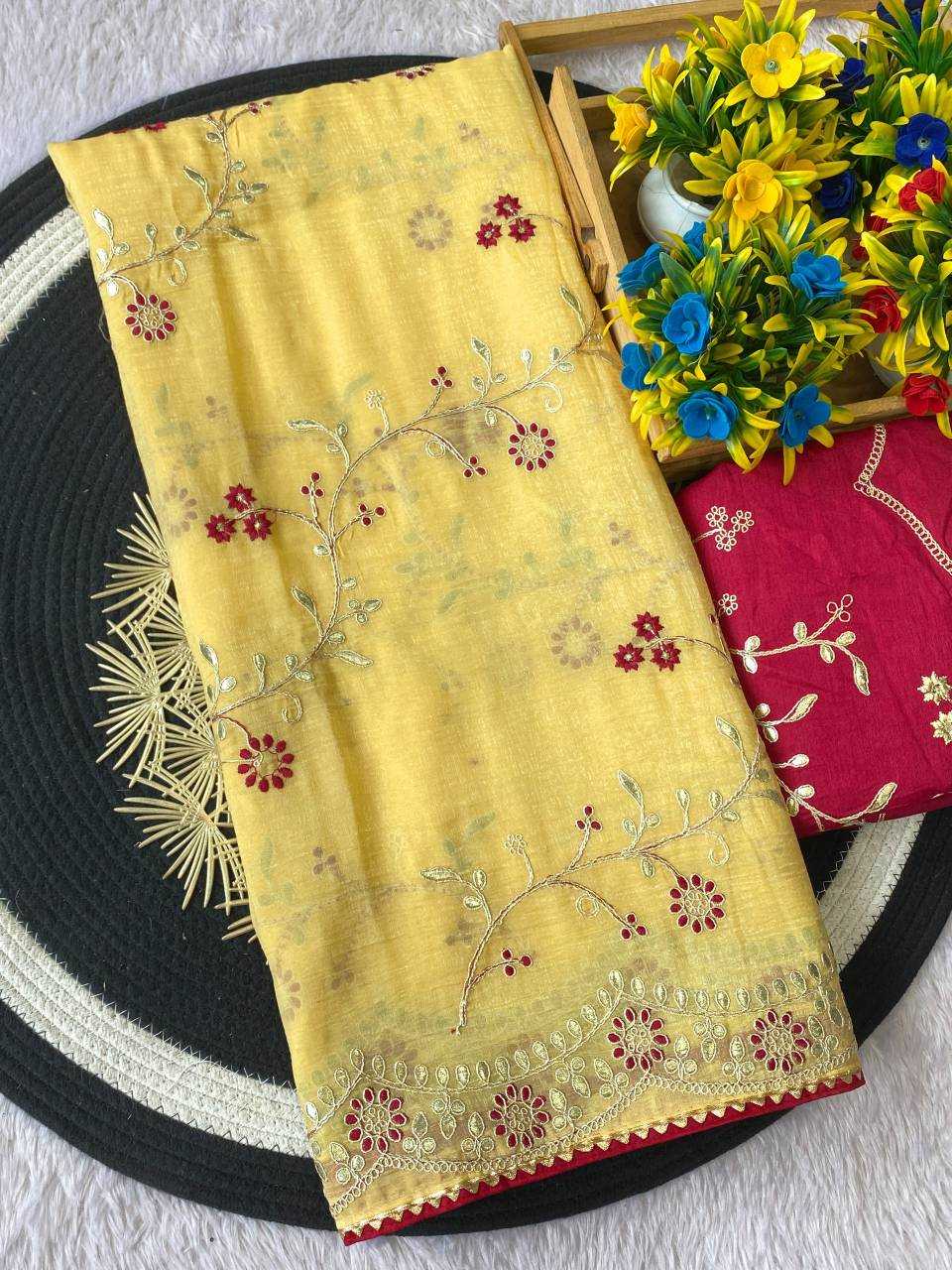 Ynf Chiffon KESH514 153 Sarees Wholesale Designer Sarees Embroidered Sarees Gota Work Saree Manufacturer
