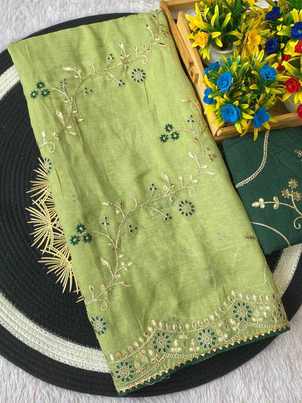 Ynf Chiffon KESH514 153 Sarees Wholesale Designer Sarees Embroidered Sarees Gota Work Saree Manufacturer