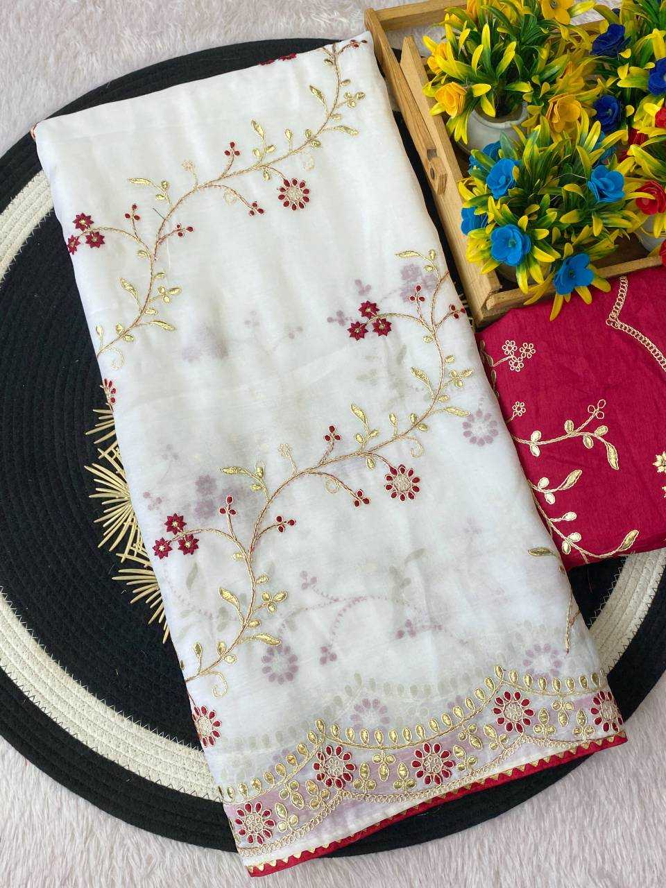 Ynf Chiffon KESH514 153 Sarees Wholesale Designer Sarees Embroidered Sarees Gota Work Saree Manufacturer