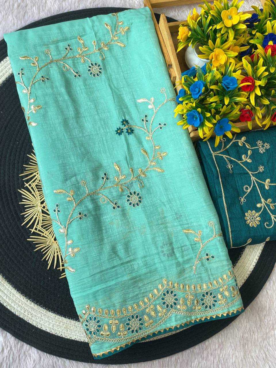 Ynf Chiffon KESH514 153 Sarees Wholesale Designer Sarees Embroidered Sarees Gota Work Saree Manufacturer
