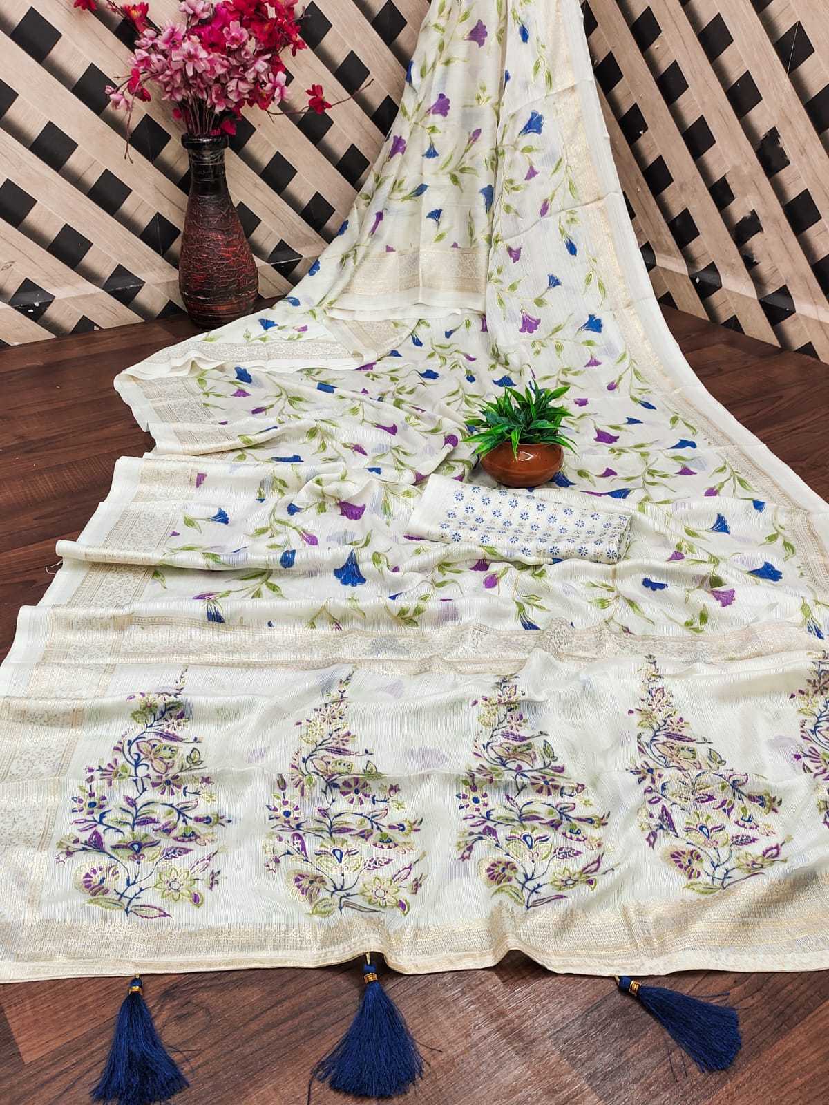 Ynf Chiffon RIN222 premium flower Sarees Wedding Collections Festive Collections Wholesale Designer Sarees Printed Sarees Chiffon Sarees Manufacturer