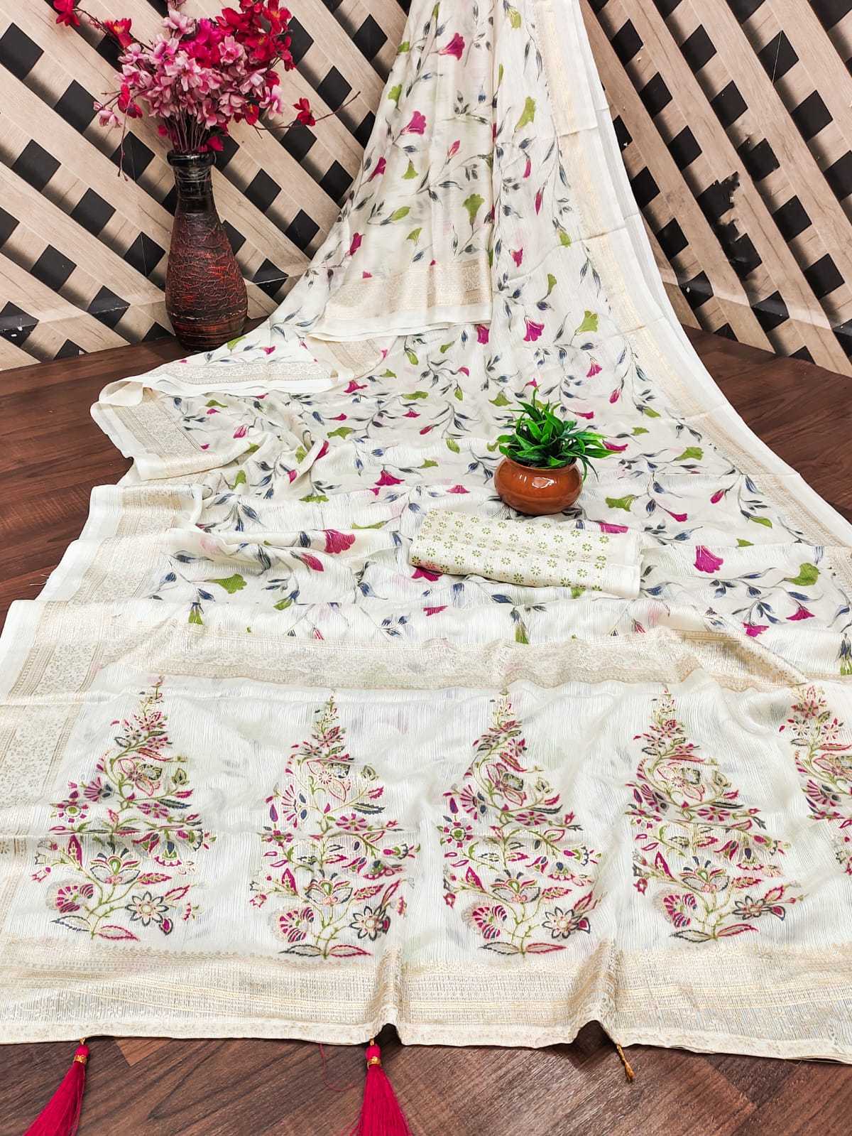 Ynf Chiffon RIN222 premium flower Sarees Wedding Collections Festive Collections Wholesale Designer Sarees Printed Sarees Chiffon Sarees Manufacturer