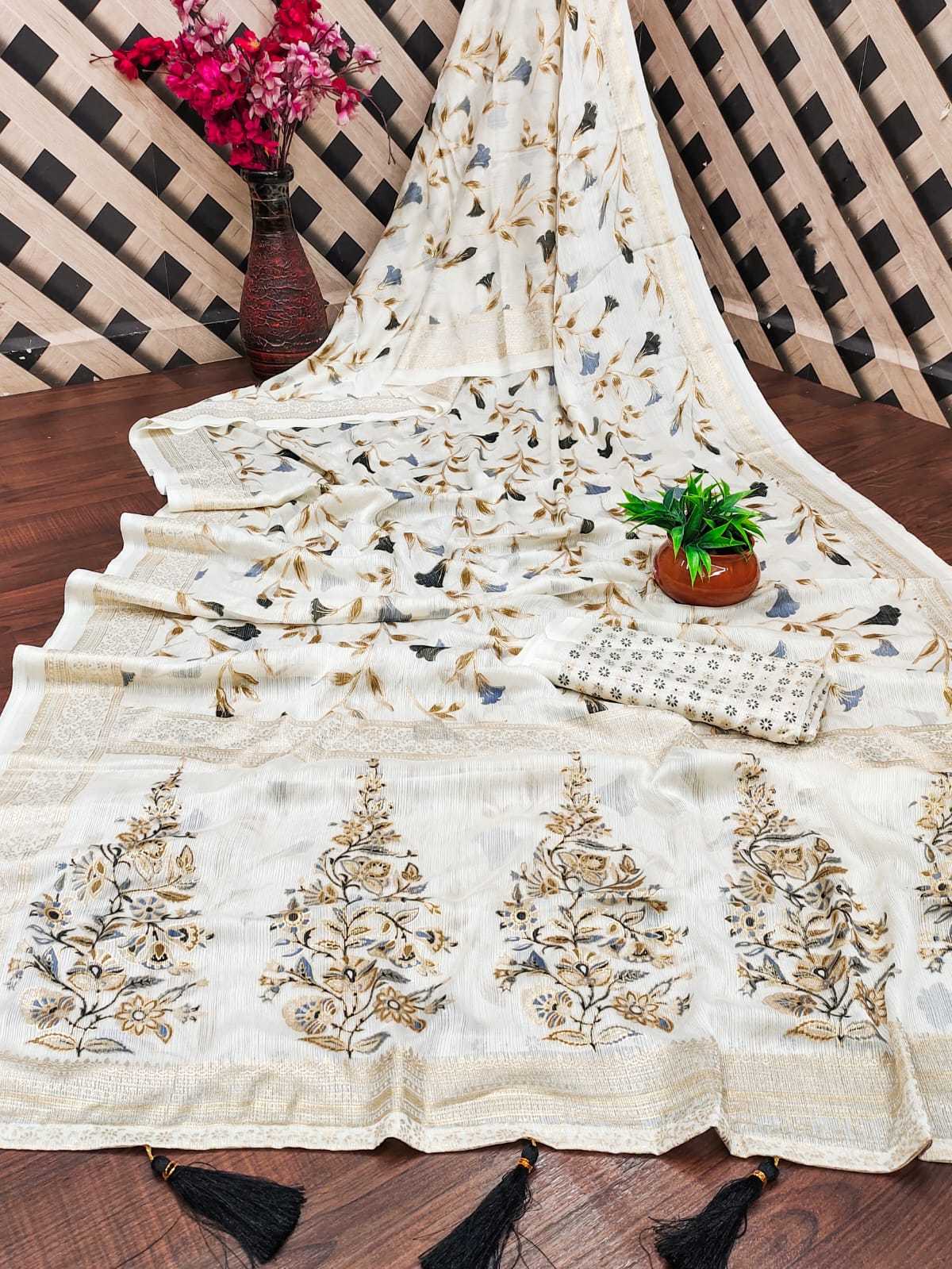 Ynf Chiffon RIN222 premium flower Sarees Wedding Collections Festive Collections Wholesale Designer Sarees Printed Sarees Chiffon Sarees Manufacturer