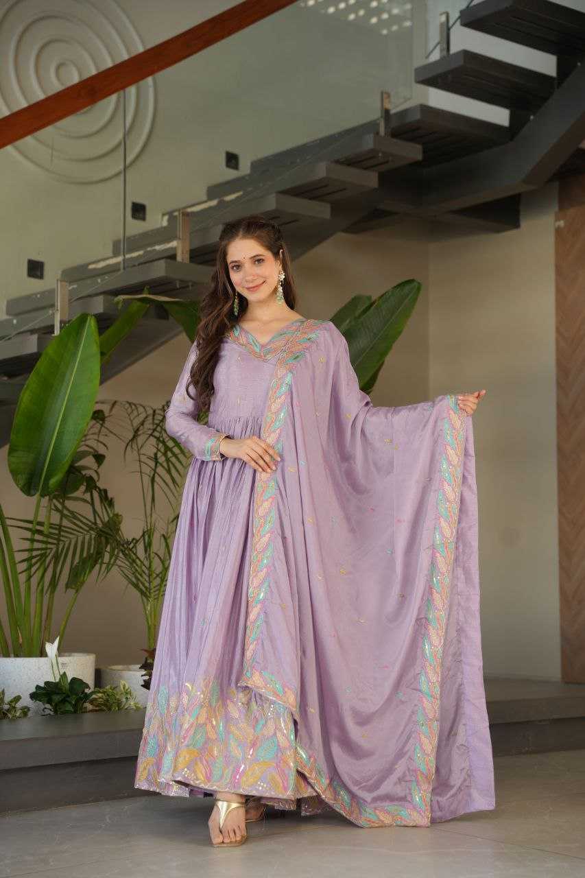 Ynf Chinon KESH491 9229 Gowns Wedding Collections Festive Collections Wholesale Embroidery Gowns Gown With Dupatta Sequin Gowns Manufacturer