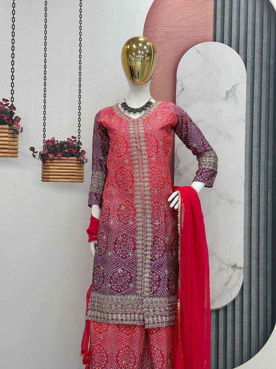 Ynf Chinon KESH496 021 Suits & Dresses Wholesale Sharara Salwar Suits Printed Suits Party wear suits Manufacturer