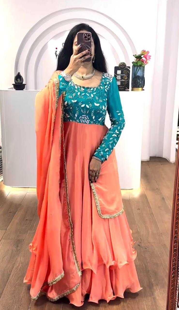 Ynf Chinon KESH496 512 Gowns Wholesale Printed Gowns Fancy Gowns Embroidery Gowns Manufacturer