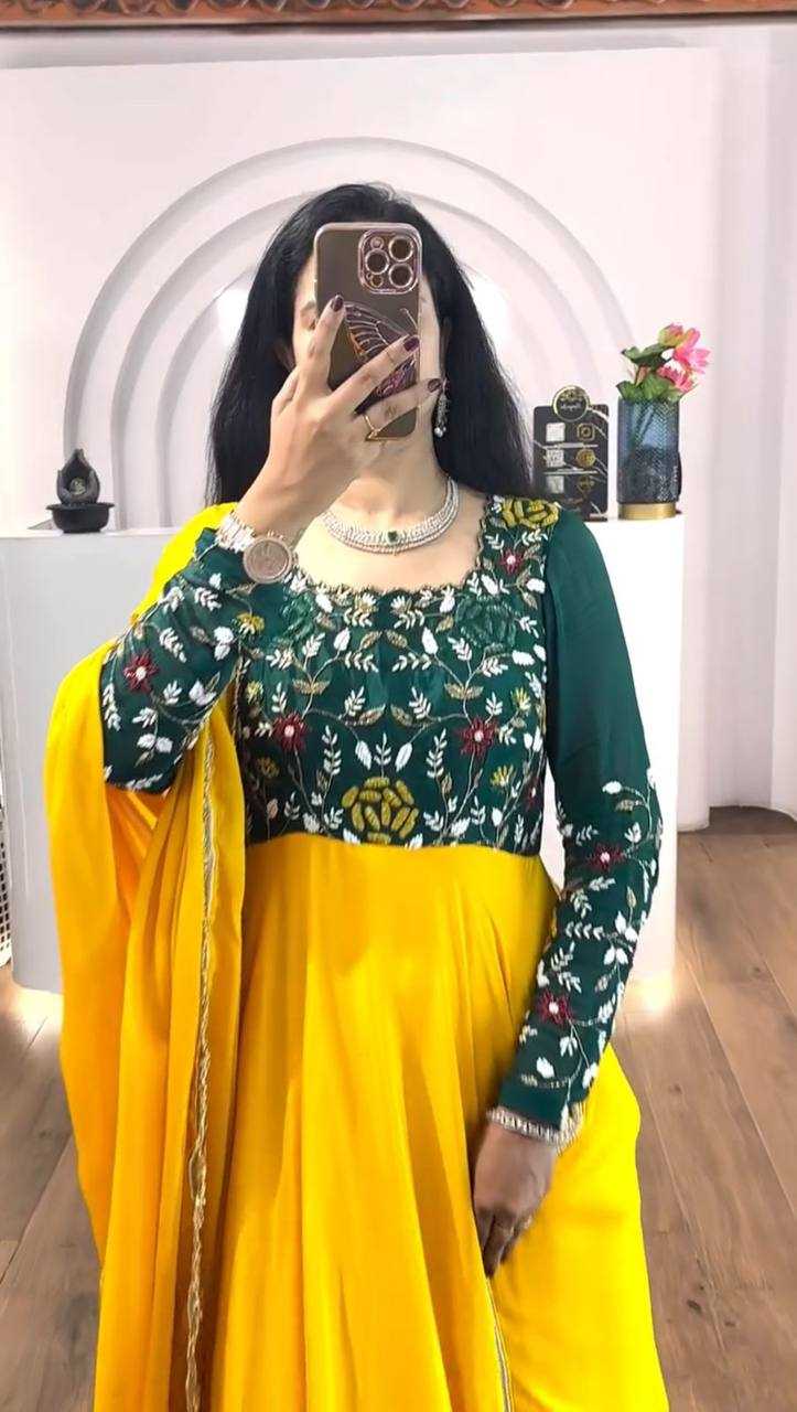 Ynf Chinon KESH496 512 Gowns Wholesale Printed Gowns Fancy Gowns Embroidery Gowns Manufacturer