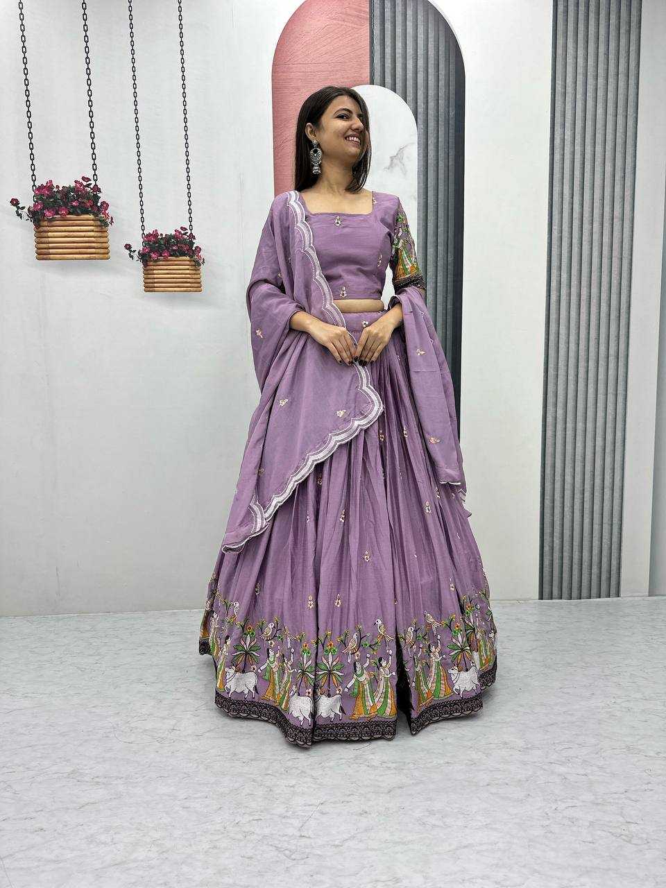 Ynf Chinon KESH497 231 Lehengas Wholesale Fancy Lehenga Silk Lehenga Embroidered Lehenga Manufacturer