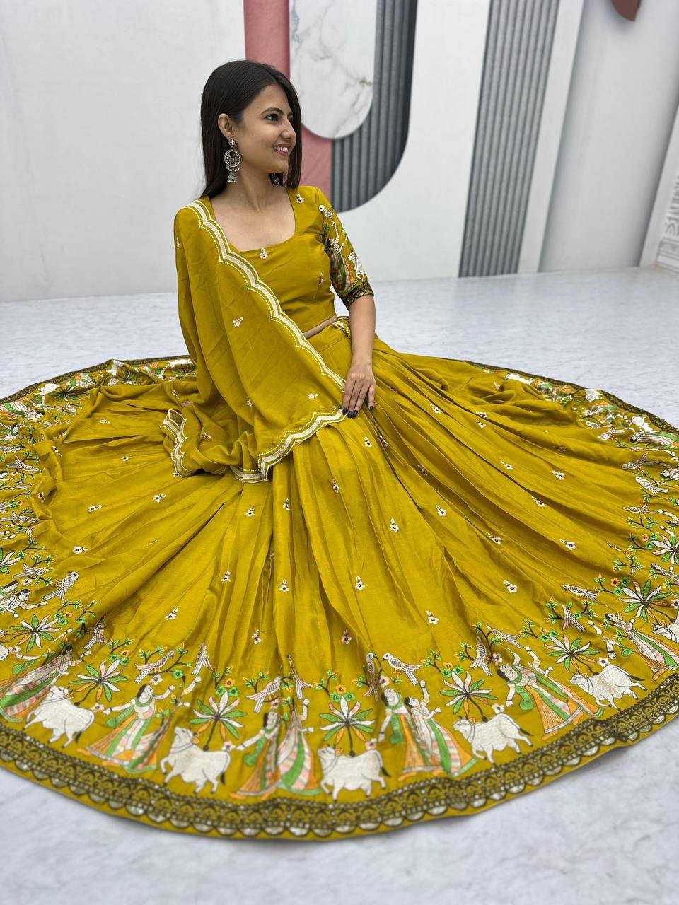 Ynf Chinon KESH497 231 Lehengas Wholesale Fancy Lehenga Silk Lehenga Embroidered Lehenga Manufacturer