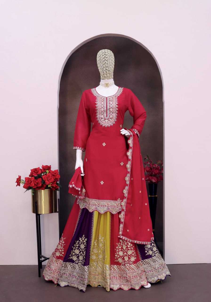 Ynf Chinon KESH504 1714 Suits & Dresses Wholesale Sharara Salwar Suits Embroidery Suits Party wear suits Manufacturer