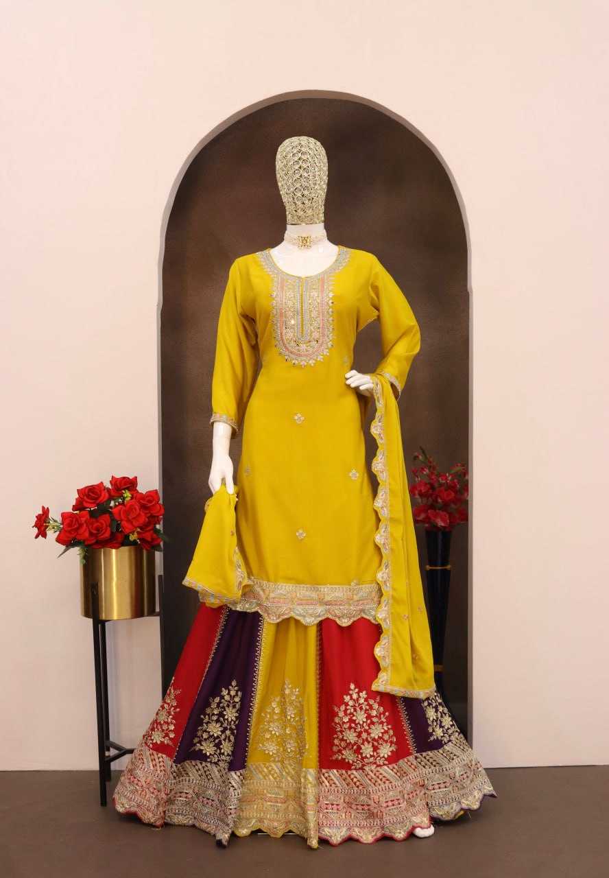 Ynf Chinon KESH504 1714 Suits & Dresses Wholesale Sharara Salwar Suits Embroidery Suits Party wear suits Manufacturer