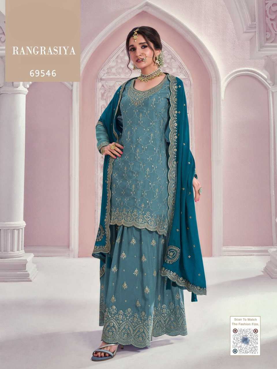 Ynf Chinon KESH504 69541 Suits & Dresses Wholesale Ladies Suits Embroidery Suits Palazzo Suit Party wear suits Manufacturer