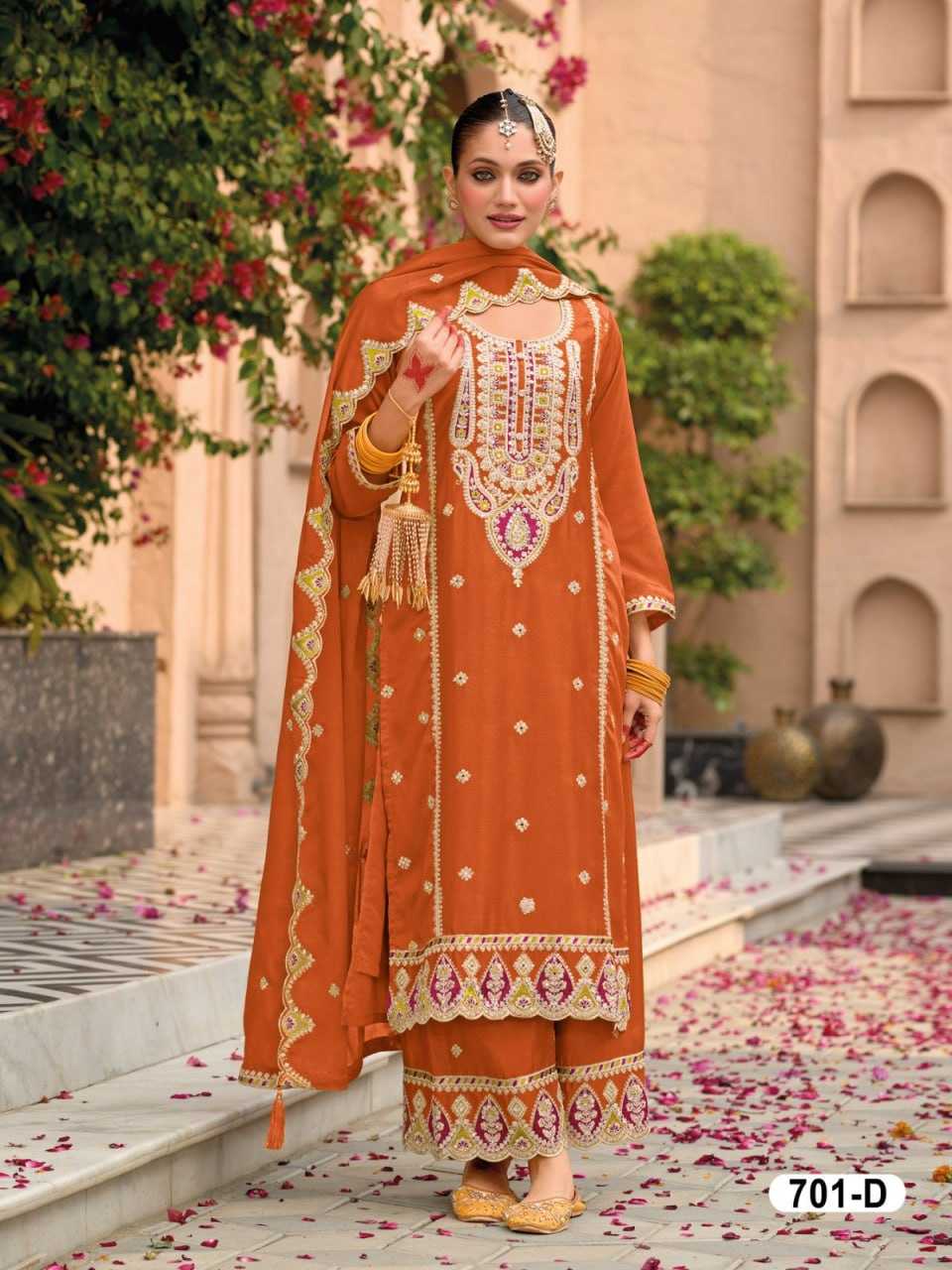 Ynf Chinon KESH504 701 Suits & Dresses Wholesale Ladies Suits Embroidery Suits Palazzo Suit Punjabi Suit Manufacturer