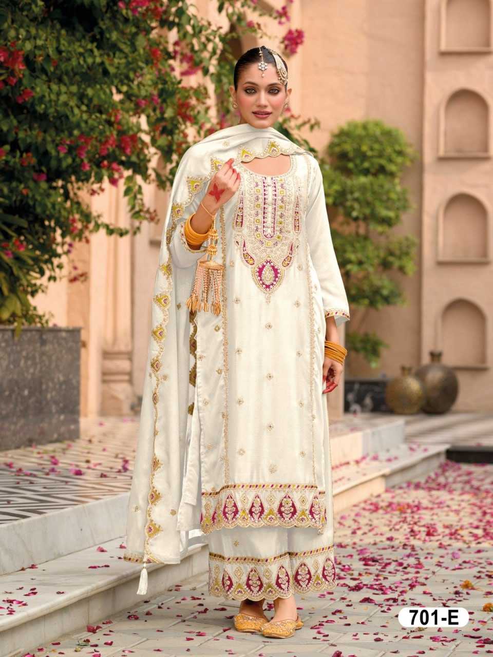 Ynf Chinon KESH504 701 Suits & Dresses Wholesale Ladies Suits Embroidery Suits Palazzo Suit Punjabi Suit Manufacturer