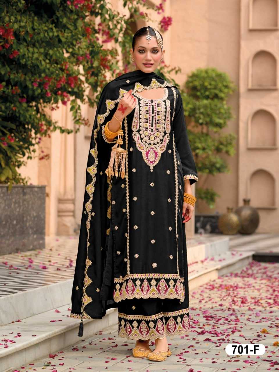 Ynf Chinon KESH504 701 Suits & Dresses Wholesale Ladies Suits Embroidery Suits Palazzo Suit Punjabi Suit Manufacturer