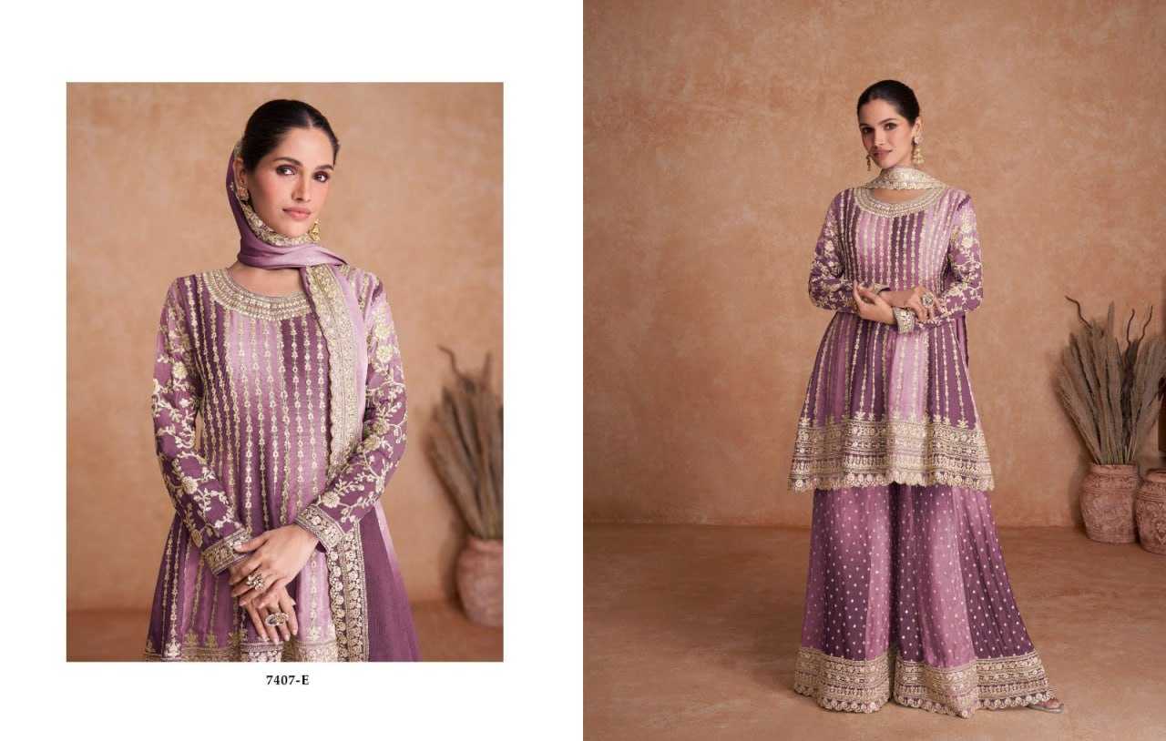 Ynf Chinon KESH504 7407 Suits & Dresses Wedding Collections Festive Collections Wholesale Sharara Salwar Suits Embroidery Suits Designer Suits Manufacturer