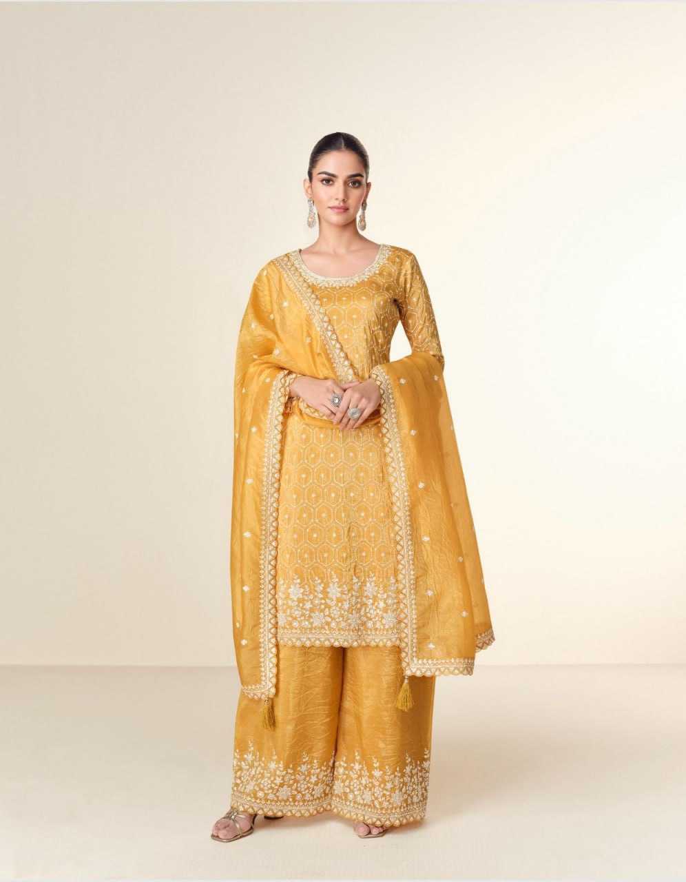 Ynf Chinon KESH504 ISHITAA Suits & Dresses Wholesale Ladies Suits Embroidery Suits Palazzo Suit Manufacturer