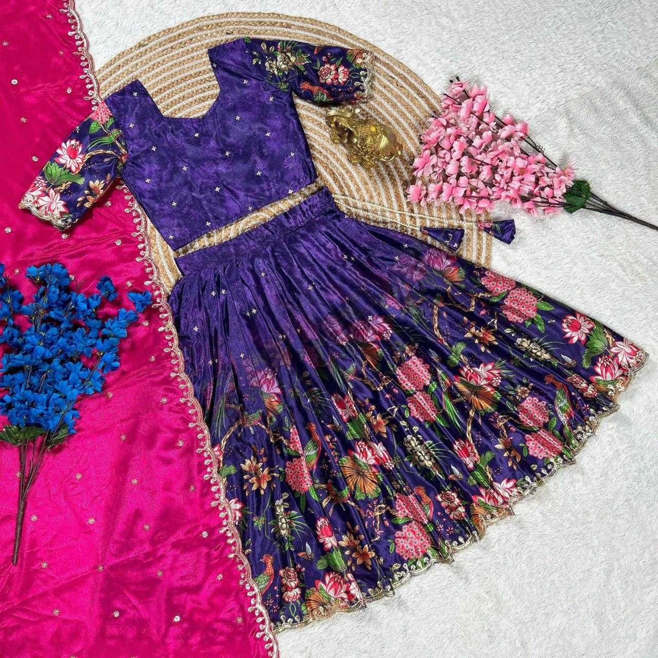 Ynf Chinon KESH505 301 Kids Wear Wholesale Kids Lehenga Kids Lehenga Choli Baby Girl Lehenga Manufacturer