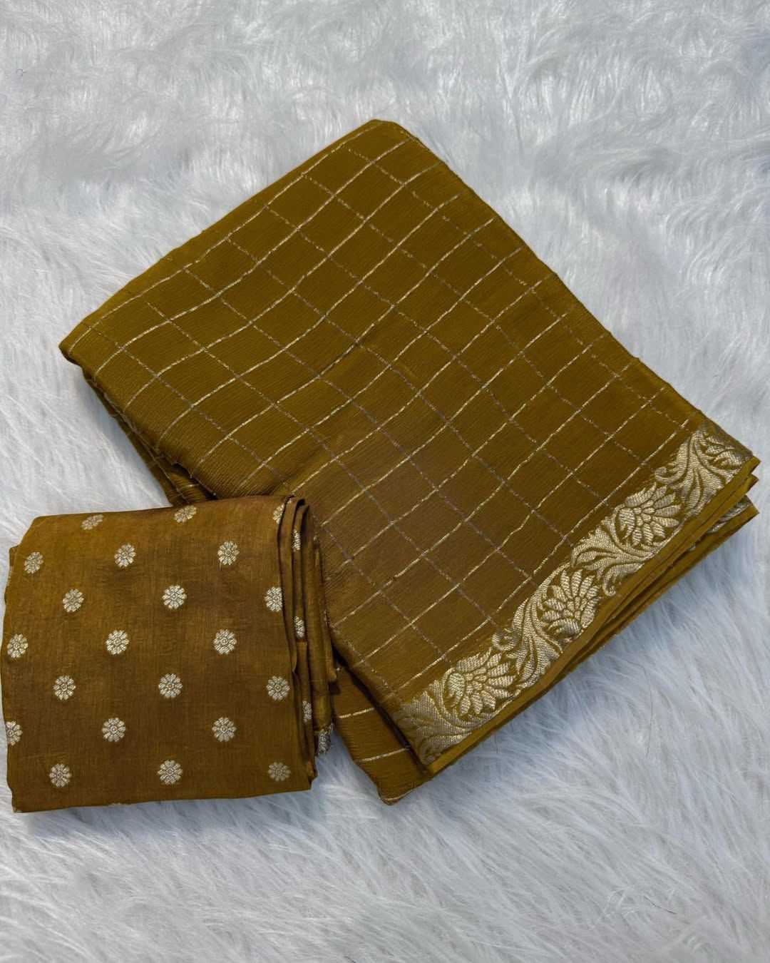 Ynf Chinon RIN178 Chex Chinnon Viscose Sarees Wedding Collections Festive Collections Wholesale Party Wear Sarees Jacquard Saree Viscose Saree Manufacturer