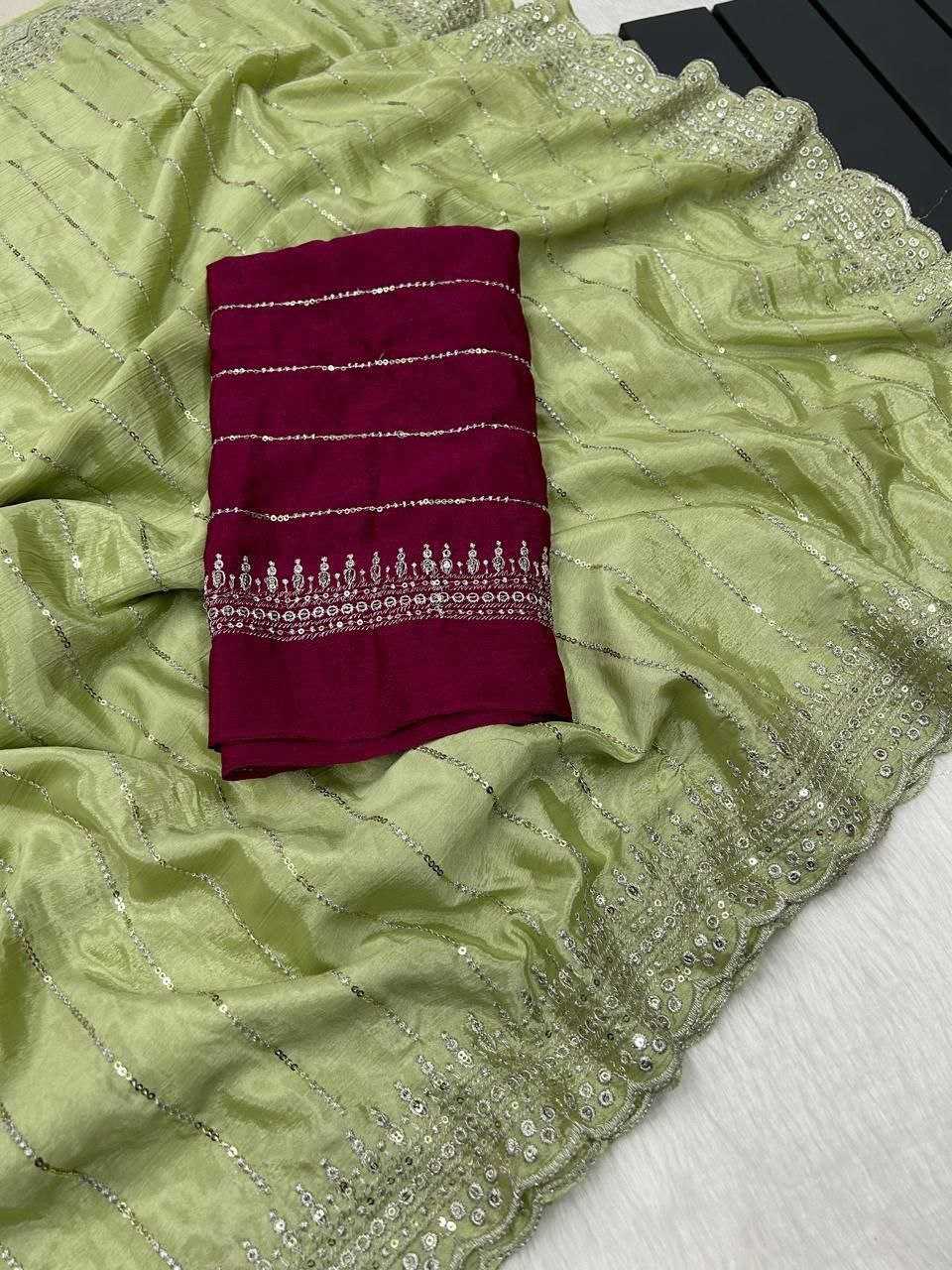 Ynf Chinon RIN216 Maitri Sarees Wholesale Party Wear Sarees Fancy Sarees Embroidered Sarees Manufacturer