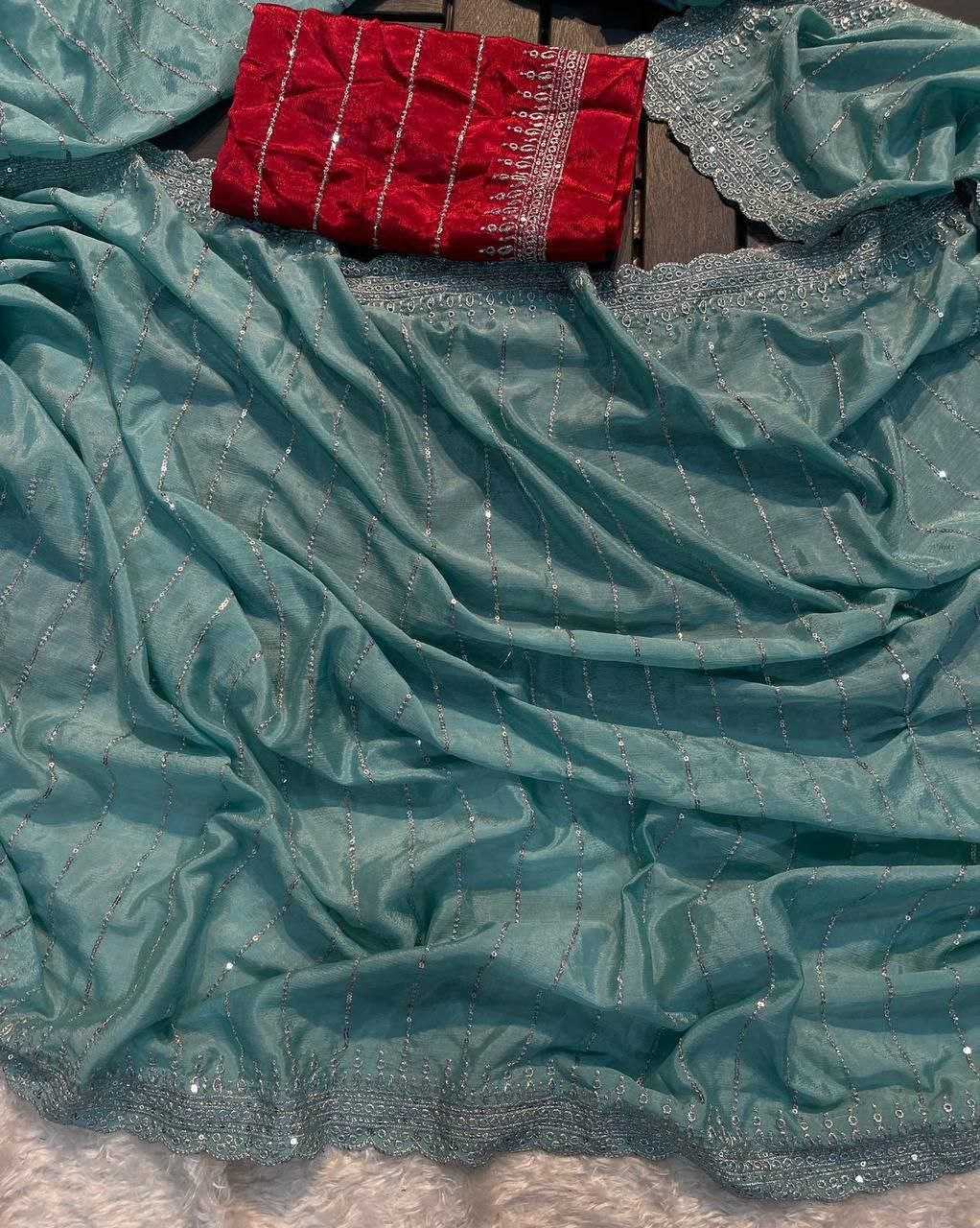 Ynf Chinon RIN216 Maitri Sarees Wholesale Party Wear Sarees Fancy Sarees Embroidered Sarees Manufacturer