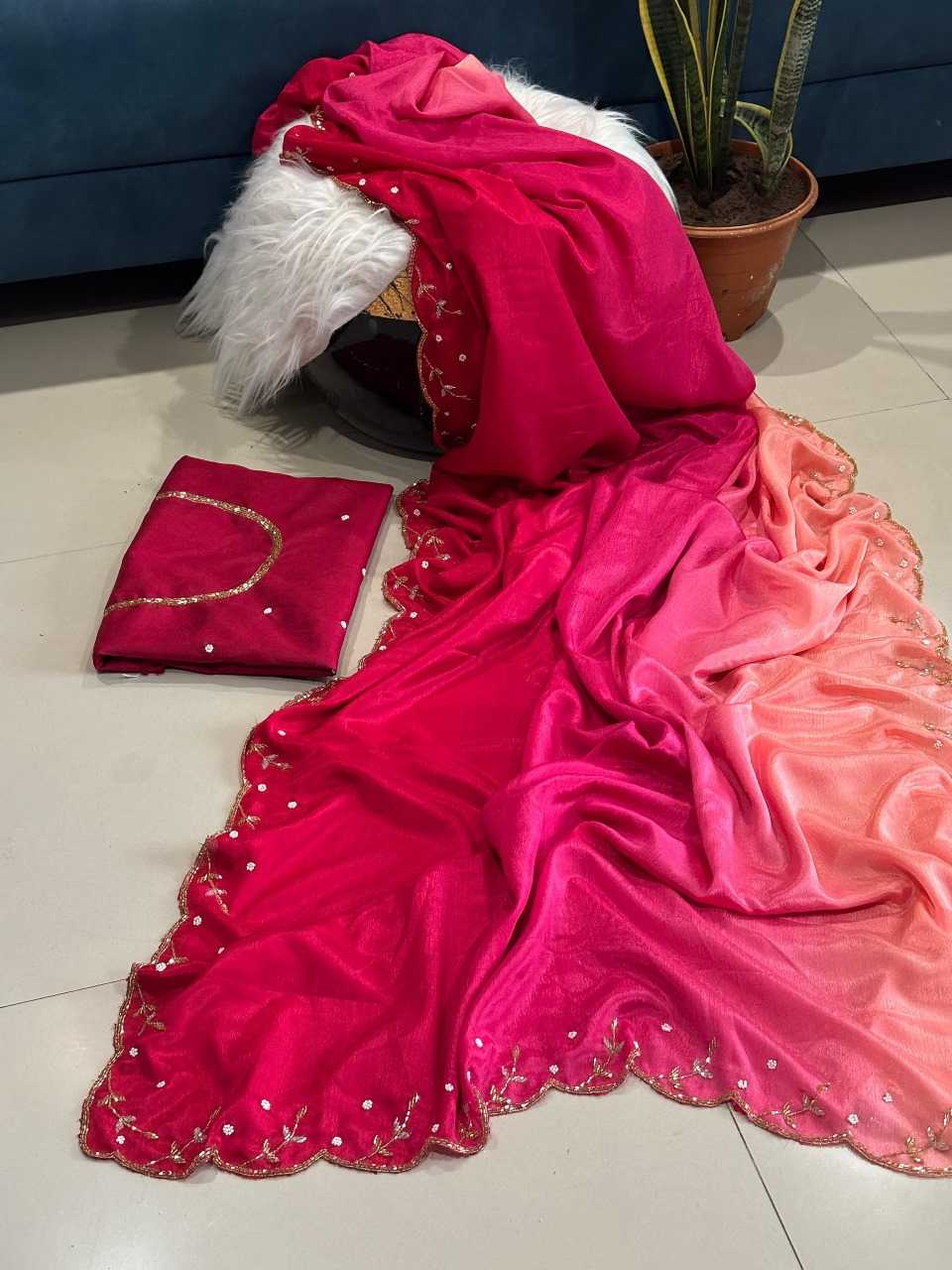 Ynf Chinon RIN222 Vira Sarees Wedding Collections Festive Collections Wholesale Designer Sarees Hand Work Sarees Cutwork Saree Manufacturer
