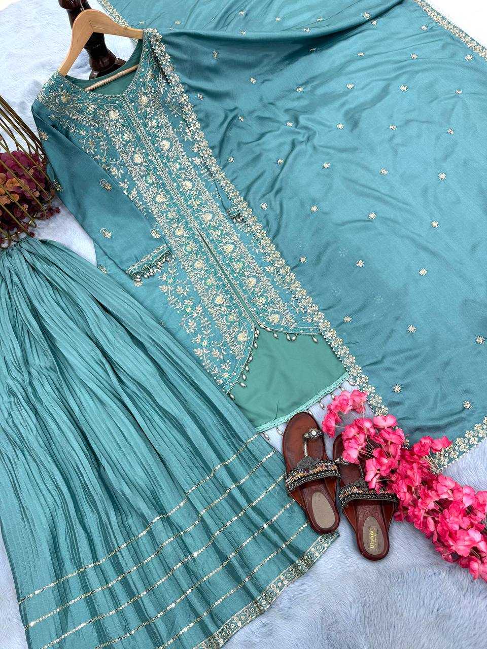 Ynf Chinon Silk KESH141 1095 Suits & Dresses Wholesale Palazzo Suit Wedding Suits Designer Suits Manufacturer
