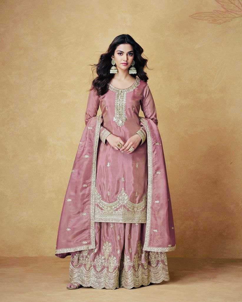 Ynf Chinon Silk KESH158 6003 Suits & Dresses Wedding Collections Festive Collections Wholesale Palazzo Suit Ladies Silk Suit Party wear suits Manufacturer