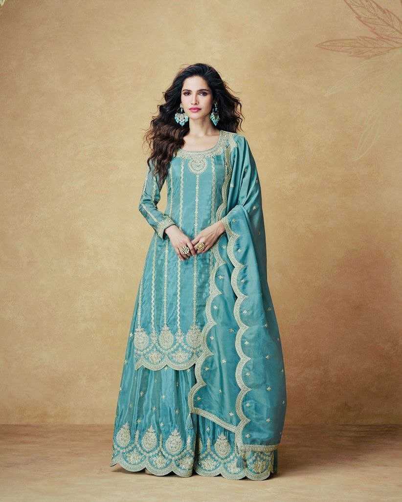 Ynf Chinon Silk KESH158 6003 Suits & Dresses Wedding Collections Festive Collections Wholesale Palazzo Suit Ladies Silk Suit Party wear suits Manufacturer