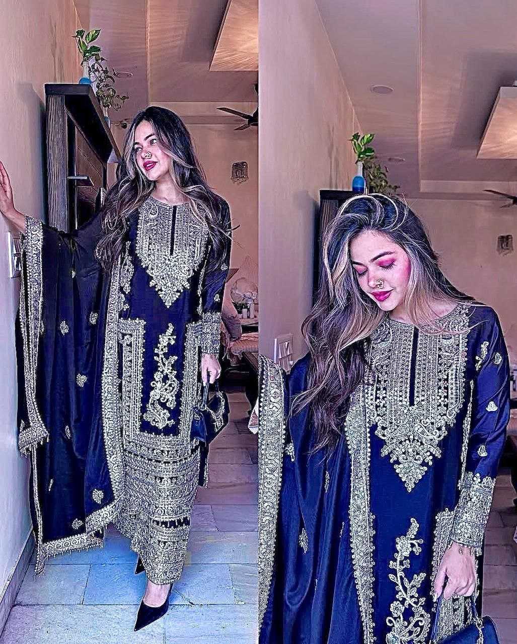 Ynf Chinon Silk KESH158 8996 Suits & Dresses Wedding Collections Festive Collections Wholesale Ladies Silk Suit Designer Suits Wedding Outfits Manufacturer