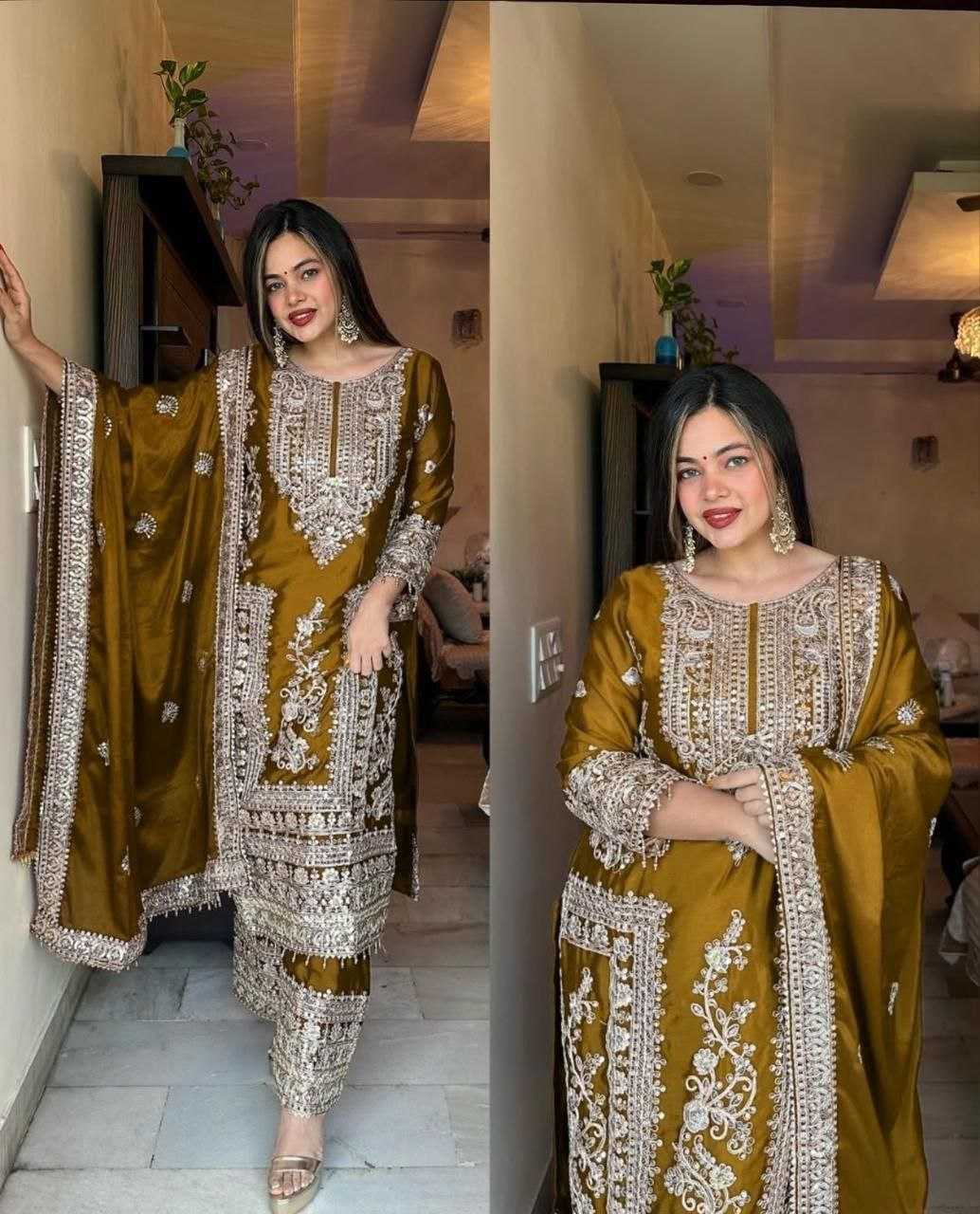 Ynf Chinon Silk KESH158 8996 Suits & Dresses Wedding Collections Festive Collections Wholesale Ladies Silk Suit Designer Suits Wedding Outfits Manufacturer