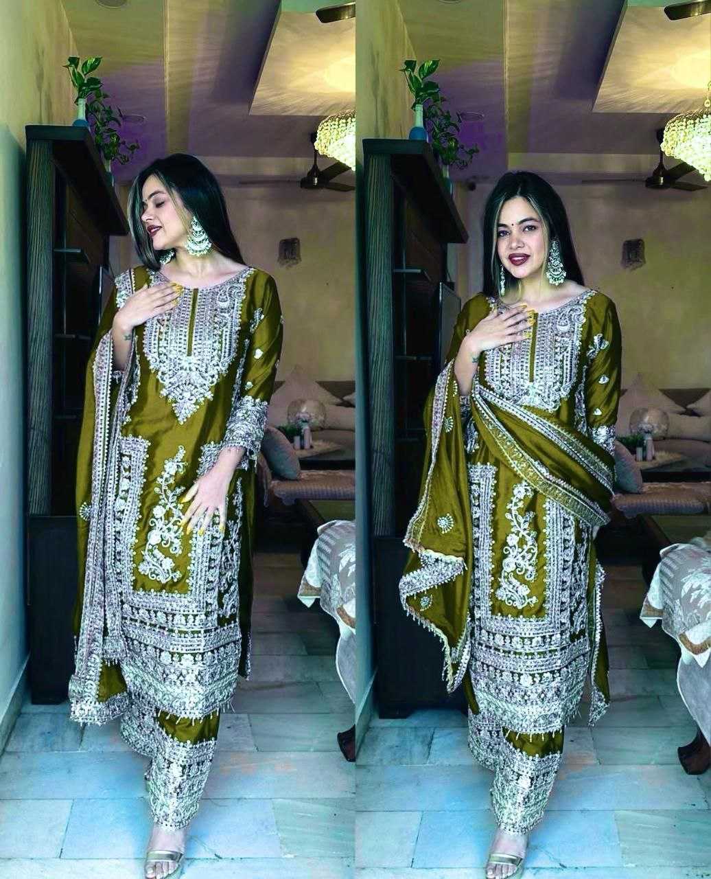 Ynf Chinon Silk KESH158 8996 Suits & Dresses Wedding Collections Festive Collections Wholesale Ladies Silk Suit Designer Suits Wedding Outfits Manufacturer