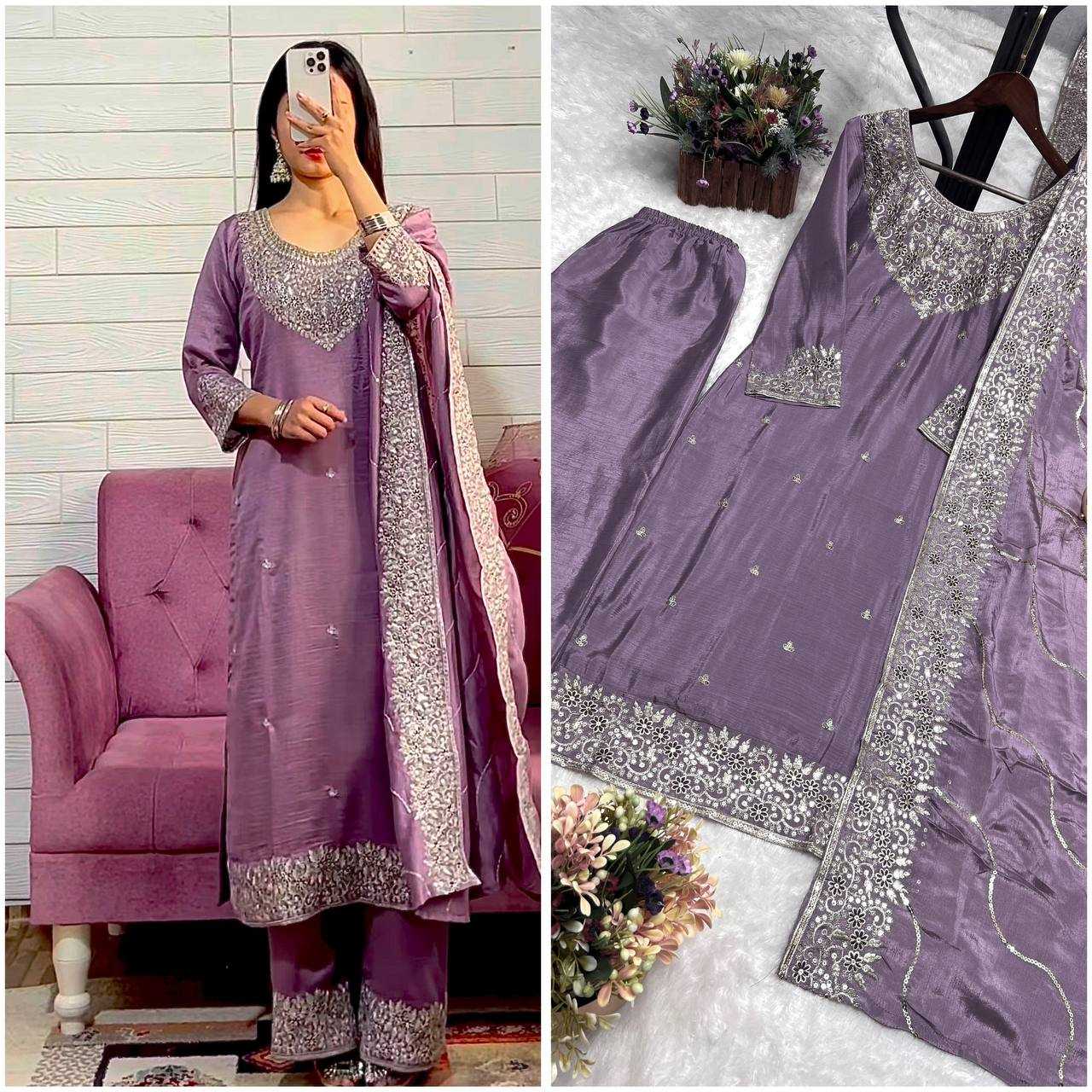 Ynf Chinon Silk KESH159 1030 Kurti Wholesale Fancy Kurti Embroidered Kurtis Silk Kurtis Manufacturer