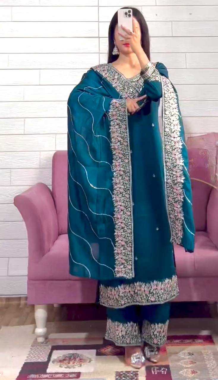 Ynf Chinon Silk KESH159 1030 Kurti Wholesale Fancy Kurti Embroidered Kurtis Silk Kurtis Manufacturer